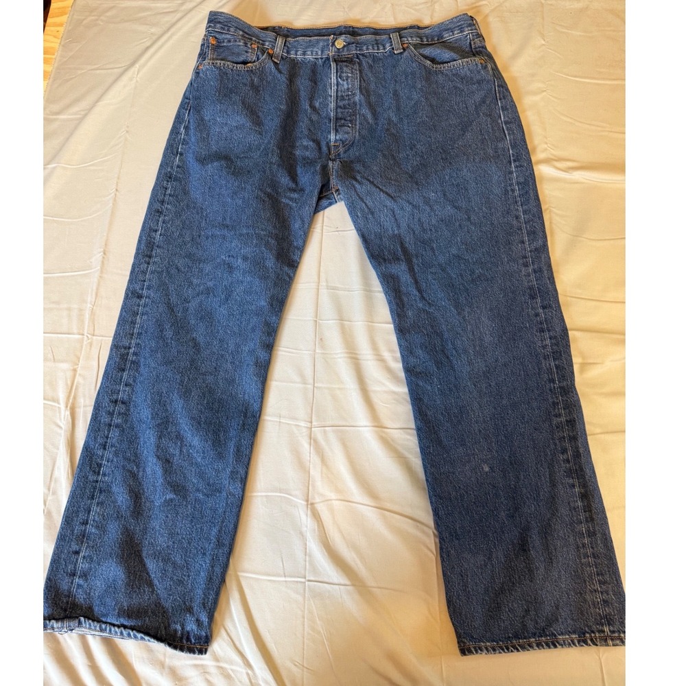 Levi's 501 Original Fit Mens 42x32 Blue Excellent‎ Button Fly Straight Leg Jeans
